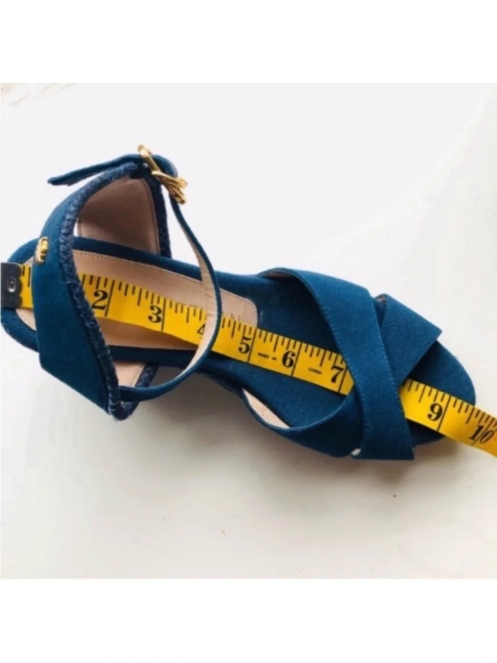 STUART WEITZMAN Wedge Espadrille - MIRELLA Navy Blue Wedge Espadrille Sandals